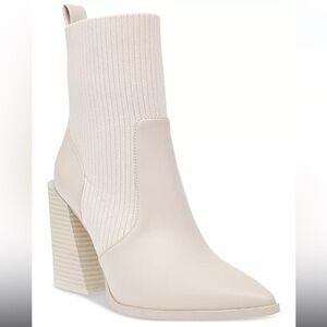 Wild Pair Trinityy Pointed-Toe Pull-On Knit Dress Booties